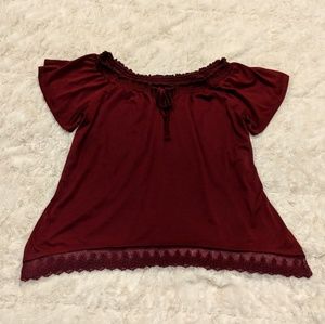 Flowy blouse with cute lace detail on bottom